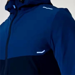 <b>Men's</b> Hooded Windproof Puffer Jacket Solid Color Polyester <b>Summer</b> Casual Sporty <b>Coat</b> Reflective Printing Zipper Closure 220g - Product Image 2