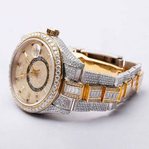 Reloj de Lujo con Diamantes Moissanite, Dos Tonos de Oro y Plata, Estilo Hip Hop, Mecánico Automático - Product Image 2