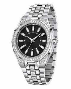 Luxury Women's Analog Quartz <b>Watch</b> With <b>Diamond</b> Accents Round Stainless Steel Case And Band - Product Image 1
