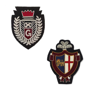 Nouvel Arrivage Badges d'écusson familial brodés faits main, tactiques, en fil doré pour blazer, en tissu toile, à prix bas - Product Image 3