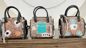 Bolso de Mano Pequeño de Cuero Repujado Estilo Western para Mujer, Bolso de Hombro de Diseño de Lujo, Bolso Tipo Barril, Mini Bolso de Viaje Premium - Product Image 6