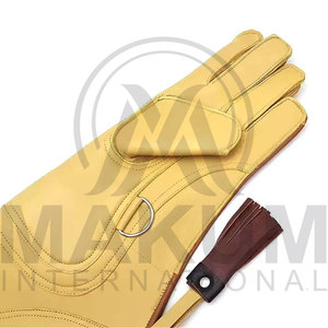 Gants de fauconnerie en cuir souple, respirants et confortables, pour la chasse au faucon. - Product Image 4