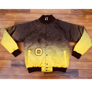 Veste universitaire Iota Phi Theta à fermeture éclair, brodée, en satin noir et or, manches longues, pour adulte, coupe-vent, écologique, automne - Product Image 6