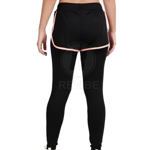 Leggings de yoga 2-en-1 en polyester et coton tricoté, respirants, taille mi-haute, design personnalisé, style unique et couleurs et tailles sur mesure - Product Image 3