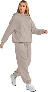 Conjunto de Sudadera con Capucha Oversize y Pantalones de Chándal de Forro Polar Premium para Mujer, Conjunto Deportivo de Sudadera con Capucha y Pantalones de Chándal para Mujer - Product Image 4