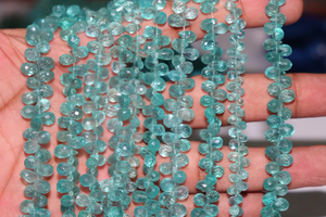 Cuentas de gota de apatita facetadas al por mayor Briolette 4*6-5*7mm 8 pulgadas gotas de corte lateral Material de piedra Natural - Product Image 2