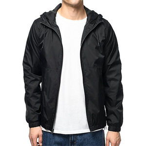 Veste coupe-vent en toile pour homme, personnalisable OEM, imperméable et coupe-vent, avec col montant et capuche de course, veste d'extérieur personnalisable - Product Image 3