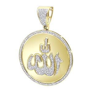 Pendentif Rapper Personnalisé en Argent 925 de Haute Qualité avec Moissanite, Bijoux Hip Hop, Médaille ALLAH, Diamants Moissanite, Pendentif Hip Hop - Product Image 1