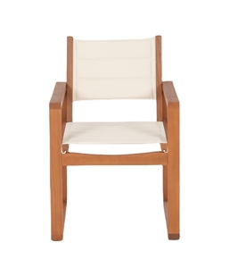 Chaise de salle à manger d'extérieur en eucalyptus de qualité supérieure | Bois massif, entretien limité | Pour hôtels et villas | Fabriqué au Vietnam - Product Image 1