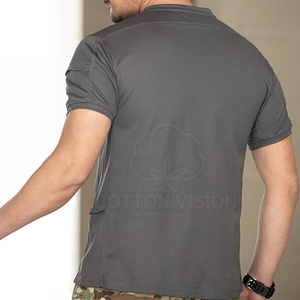 เสื้อยืดฝ้ายแท้ 100% สำหรับผู้ชาย ออกกำลังกายกลางแจ้ง สไตล์ลำลอง เสื้อยืดแทคติคอลแขนสั้น ไซส์ผู้ใหญ่ - Product Image 5