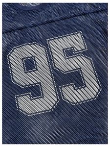 Custom Men Football Jersey Shirt Breathable <b>Mesh</b> <b>Short</b> Sleeve Crew Neck Number Print Sports Tee OEM Bulk - Product Image 3