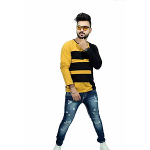 Camiseta de Manga Larga para Hombre 2026, de Algodón y Poliéster, Negra y Amarilla, Ligera, de Alta Calidad - Product Image 5