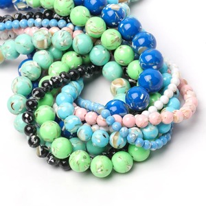 Sky Blue Shell Howlite 4 6 8 10 12mm Round Loose <b>Spacer</b> Beads Jewelry Making Supplies DIY Necklace Bracelets - Product Image 5