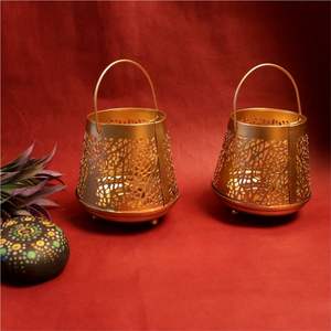 Portavelas de malla metálica a granel para velas votivas, centro de mesa elegante de hierro negro para exteriores, linterna para velas para bodas y eventos - Product Image 3