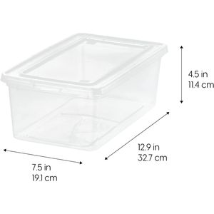 6-Pack Crystal Clear 6 Quart <b>Storage</b> Bins with Lids Shoe <b>Boxes</b> Stackable Containers for Organizing Closet <b>Shelves</b> - Product Image 2