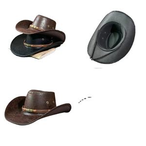 2024ใหม่แฟชั่นหมวกหนังคาวบอย unisex ระบายอากาศสไตล์ตะวันตกปรับหัวได้อเนกประสงค์หมวกลำลองสำหรับภาพถ่าย - Product Image 5