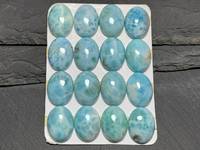 Lot de cabochons en larimar naturel, pierre précieuse larimar 15x20 mm, lot de cabochons en larimar bleu, pierre pour la fabrication de bijoux