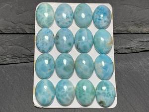 Lote de Cabujones de Larimar Natural, Piedra Preciosa de Larimar de 15x20 mm, Lote de Cabujones de Larimar Azul para Joyería - Product Image 1
