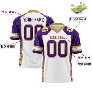 Vente en gros de maillots de football américain pour hommes grande taille respirants avec logo brodé et impression par sublimation - Product Image 2