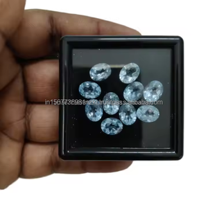Lote de piedras preciosas de corte ovalado de mezcla de Topacio azul cielo Natural para la fabricación de joyas Topacio piedras preciosas sueltas hechas a mano joyería - Product Image 5