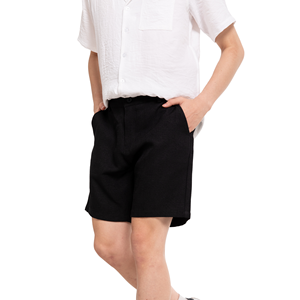 Men's Gray Short Sleeve Shirt With Pocket Breathable Oxford Cotton Casual Style Solid Color Button Down Top - Product Image 3