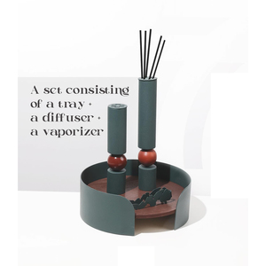 Juego de Quemadores de Incienso Metálicos con Torres Elegantes, Detalles de Esferas de Bambú, Bandeja Curva Elegante, Decoración Moderna para el Hogar, Aromas - Product Image 3