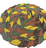 Napperon de table rond luxueux avec broderie florale artistique et perles de verre, idéal pour la maison, les mariages, les dîners et le café