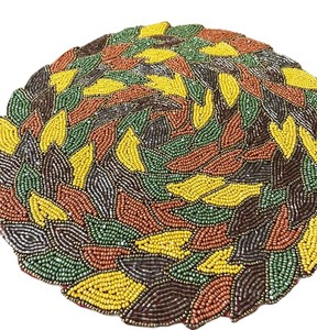 Napperon de table rond avec broderie florale artistique et perlage, pour la maison, les mariages, les dîners et le café, décoration d'intérieur luxueuse - Product Image 5