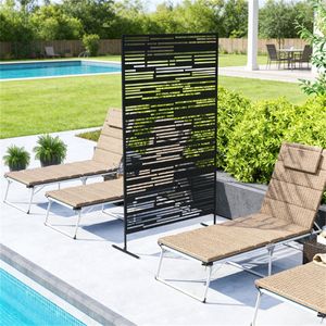 Schermo Decorativo Nero per Esterni, Divisorio per Privacy, Schermo per Porte e Finestre - Product Image 1
