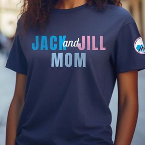 Camiseta gráfica Jack and Jill Mom para mujer, camiseta de manga corta con cuello redondo de mezcla de algodón, Top informal cómodo y a la moda con estampado personalizado - Product Image 5