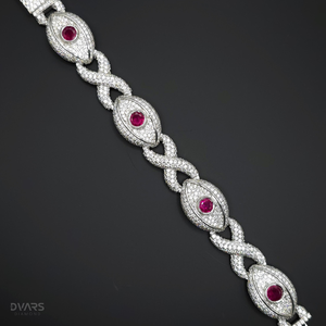 Ruby Eyes <b>Infinity</b> Link <b>Bracelet</b> VVS1 Moissanite Iced Out Link <b>Bracelet</b> Hip Hop Billing Jewelry Good Luck Protection <b>Bracelets</b> - Product Image 5