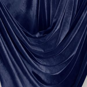 Tissu en velours 100 % polyester bleu marine de luxe, poids moyen, tissé uni, respirant, séchage rapide, pour vêtements, maison, mariage, rideaux - Product Image 3