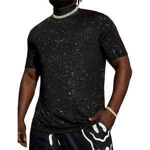 Créez votre propre logo sur des t-shirts en strass pour hommes, vêtements de fitness, dernier design de t-shirts en strass pour hommes - Product Image 1