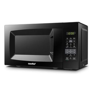 Horno microondas de encimera con función de encendido/apagado de sonido, modo ECO y botones fáciles de usar con un solo toque, 0.7 pies cúbicos, negro - Product Image 1