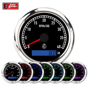 Nouveau tachymètre analogique électrique 7 couleurs 80 mm 4000 tr/min avec compteur horaire 12V 24V étanche IP67 pour voiture et marine - Product Image 1