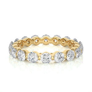 Anillo de Diamantes Naturales de 2.01CT, Oro Sólido de 18K, Corte Redondo, 18 Piedras, Joyería de Diamantes de Lujo, Estilo Clásico de Anillo de Compromiso - Product Image 5