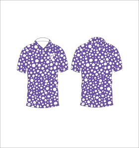 Polo pour homme à pois blancs et violets, manches courtes, décontracté, respirant, séchage rapide, col boutonné, été - Product Image 6
