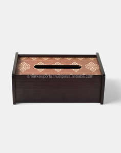 Porta pañuelos de lujo hecho a mano, ecológico, de madera tratada, para pañuelos faciales, almacenamiento de servilletas, decoración de aspecto natural - Product Image 3