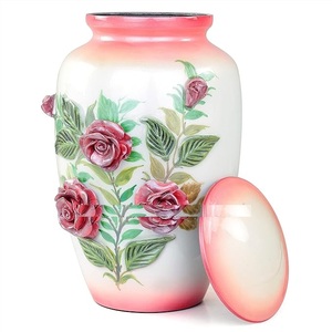 Urna Funeraria Metálica para Cenizas de Adultos con Diseño Pintado a Mano y Acabado Duradero para Exhibición en el Hogar - Product Image 1