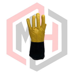 ถุงมือเชื่อมแบบ Black Cuff Welding Tig Mig Stick สำหรับนักดับเพลิง ป้องกันไฟไหม้ ทนไฟ ผลิตจากพาราอะรามิด คาร์บอนไฟเบอร์ หนา 7 มม. ป้องกันการบาด - Product Image 3