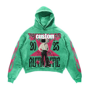 ชุดเซ็ตสเวตสูทผู้ชายผ้าฝ้าย 100% ลายเรียบแบบซ้อนกัน กางเกงจ็อกเกอร์ทรงบานฟอกสี และเสื้อฮู้ดดี้ พิมพ์ลายสกรีน ไซส์พลัส - Product Image 5