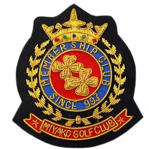 Nouveau design de luxe, badges brodés à la main en fil de soie doré, effet 3D en relief, résistants à l'eau, écologiques, personnalisés - Product Image 2