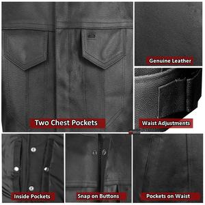 Chaleco de cuero de motocicleta profesional Chaqueta de motocicleta de cuero perforado, ropa de carreras de autos de motocicleta, chaqueta de motocicleta - Product Image 5