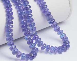 ลูกปัดแทนซาไนต์สีน้ำเงินทรงรอนเดลเหลี่ยมเพชรพลอยขนาด 5 มม. สำหรับทำเครื่องประดับ สร้อยข้อมือ สร้อยคอ DIY - Product Image 5
