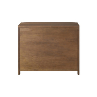 Table de chevet Chika traditionnelle et moderne de style européen, 4 tiroirs, en teck massif brun foncé, rangement de haute qualité pour appartement et hôtel
