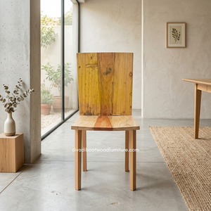 Handcrafted <b>Rustic</b> <b>Dining</b> <b>Chair</b> Reclaimed Boat Wood Eco-Friendly Original Color Indoor Outdoor Resort Home Villa Furniture - Product Image 4