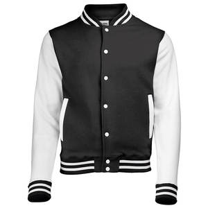 Chaquetas Deportivas Personalizadas al por Mayor para Hombre, Chaqueta Varsity de Satén con Cuello Alto Delgado en Blanco y Azul para el Equipo Warriors Starter - Product Image 6