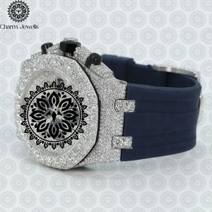 Reloj Cronógrafo de Acero Inoxidable de Lujo Charm Jewells, 40 mm, Esfera Analógica, Cristal, Correa de Silicona, Unisex, Mecánico, de Moda - Product Image 3