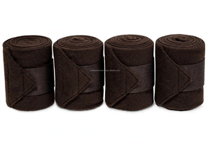 Vendas para caballos de forro polar azul marino con logotipo personalizado, tela de 300 GSM, 4 pulgadas de ancho y 3 m de largo, vendas de forro polar para equitación. - Product Image 6