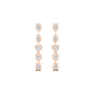 1.00 CTW Multi shape Lab Grown Diamond <b>Drop</b> Earrings, Georgian Cut Down Diamond Dangle Earrings, Vintage Style Bridal Earrings - Product Image 5
